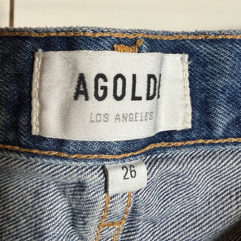Agolde Parker Vintage Cutoff Denim Shorts in Clutch Medium Wash, Women's Size 26 - Picture 3 of 11